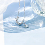 925 Silver Star Moon Hand Charm Bracelet 14k Plated Chain Jewelry