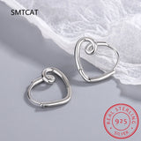 925 Sterling Silver Heart Hoop Earrings for Women S-E1312