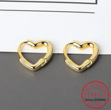 925 Sterling Silver Heart Hoop Earrings for Women S-E1312