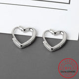 925 Sterling Silver Heart Hoop Earrings for Women S-E1312