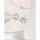 925 Silver Zircon Love Moonlight Stone Earrings Female Texture