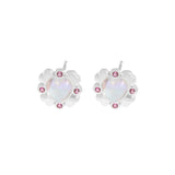 925 Silver Zircon Love Moonlight Stone Earrings Female Texture
