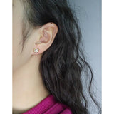 925 Silver Zircon Love Moonlight Stone Earrings Female Texture
