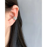 925 Silver Geometric Zircon Ear Clip Earrings
