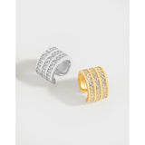 925 Silver Geometric Zircon Ear Clip Earrings