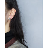Minimal Geometric Oval Opal Earrings - 925 Sterling Silver