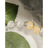 Minimal Geometric Oval Opal Earrings - 925 Sterling Silver
