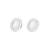 Minimal Geometric Oval Opal Earrings - 925 Sterling Silver