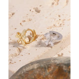 925 Silver Small&Sense Geometric Bow Tie Earrings Female Texture