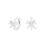 925 Silver Small&Sense Geometric Bow Tie Earrings Female Texture