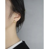 925 Silver Small&Sense Geometric Bow Tie Earrings Female Texture