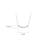 925 Sterling Silver Smile Arc Necklace Snake Chain Women Neck Jewelry