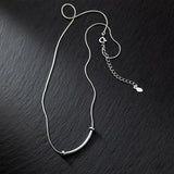 925 Sterling Silver Smile Arc Necklace Snake Chain Women Neck Jewelry