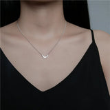 925 Silver Smile Lettering Pendant Necklace for Women