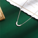 925 Silver Smile Lettering Pendant Necklace for Women