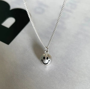 925 Silver Smile Necklace Clavicle Chain Pendants Women Gift Jewelry