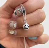 925 Silver Smile Necklace Clavicle Chain Pendants Women Gift Jewelry