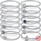 925 Sterling Silver Charm Bracelet DIY Jewelry Women Anniversary
