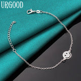 925 Silver Smiling Face Chain Bracelet for Party Wedding