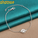 925 Silver Smiling Face Pendant Bracelet for Women