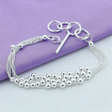 925 Sterling Silver Beads Bracelet for Feminine Charm