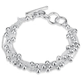 925 Sterling Silver Beads Bracelet for Feminine Charm