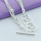 925 Sterling Silver Beads Bracelet for Feminine Charm