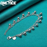 925 Silver Bells Bead Bracelet Chain For Women