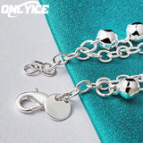 925 Silver Bells Bead Bracelet Chain For Women