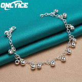 925 Silver Bells Bead Bracelet Chain For Women