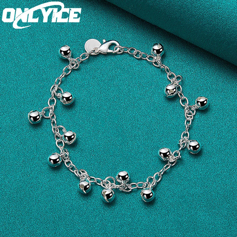 925 Silver Bells Bead Bracelet Chain For Women