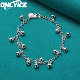 925 Silver Bells Bead Bracelet Chain For Women