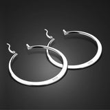 925 Silver Circle 55mm Hoop Earrings Women Lady Charm Wedding Jewelry
