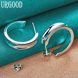 925 Silver Smooth Classic Stud Earrings Wedding Jewelry