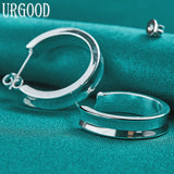 925 Silver Smooth Classic Stud Earrings Wedding Jewelry