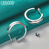 925 Silver Smooth Classic Stud Earrings Wedding Jewelry