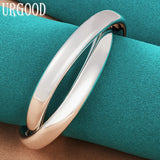 925 Silver Double Circle Bangle Engagement Wedding Jewelry