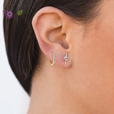 925 Silver Double Oval Hoop Earrings Geometric Metal Jewelry