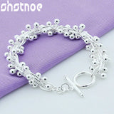 925 Silver Grape Bead Bracelet Chain Women Charm Jewelry