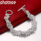 925 Silver Grape Bead Bracelet Chain Women Charm Jewelry