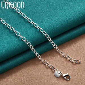 925 Sterling Silver Grape Beads Chain Necklace 18 Inch