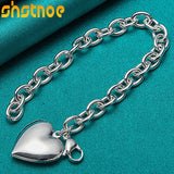 925 Sterling Silver Heart Photo Frame Chain Bracelet Wedding Gift