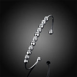 925 Silver Matte Bead Bracelet for Women Wedding Jewelry