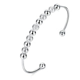 925 Silver Matte Bead Bracelet for Women Wedding Jewelry