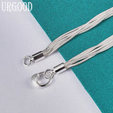 925 Silver Matte Bead Pendant Bracelet Chain