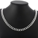925 Silver Matte Beads Necklace Multi-line Chain Wedding Jewelry
