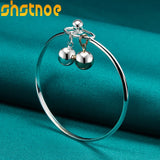 925 Silver Smooth Round Ball Bangle Bracelet for Women