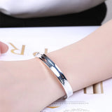 925 Sterling Silver Round Bangles Women Wedding Jewelry Gift