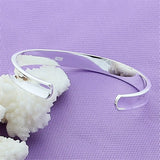 925 Sterling Silver Round Bangles Women Wedding Jewelry Gift