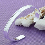 925 Sterling Silver Round Bangles Women Wedding Jewelry Gift
